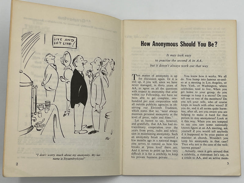 AA Grapevine from May 1965 - How Anonymous Should You Be? Mark McConnell