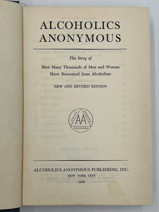First Issue - Alcoholics Anonymous 2nd Edition, First Printing - 1955, ODJ Recovery Collectibles