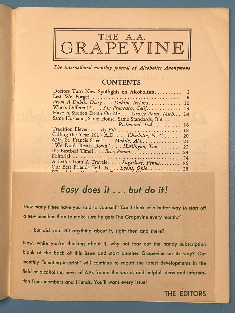 AA Grapevine from March 1953 Mark McConnell
