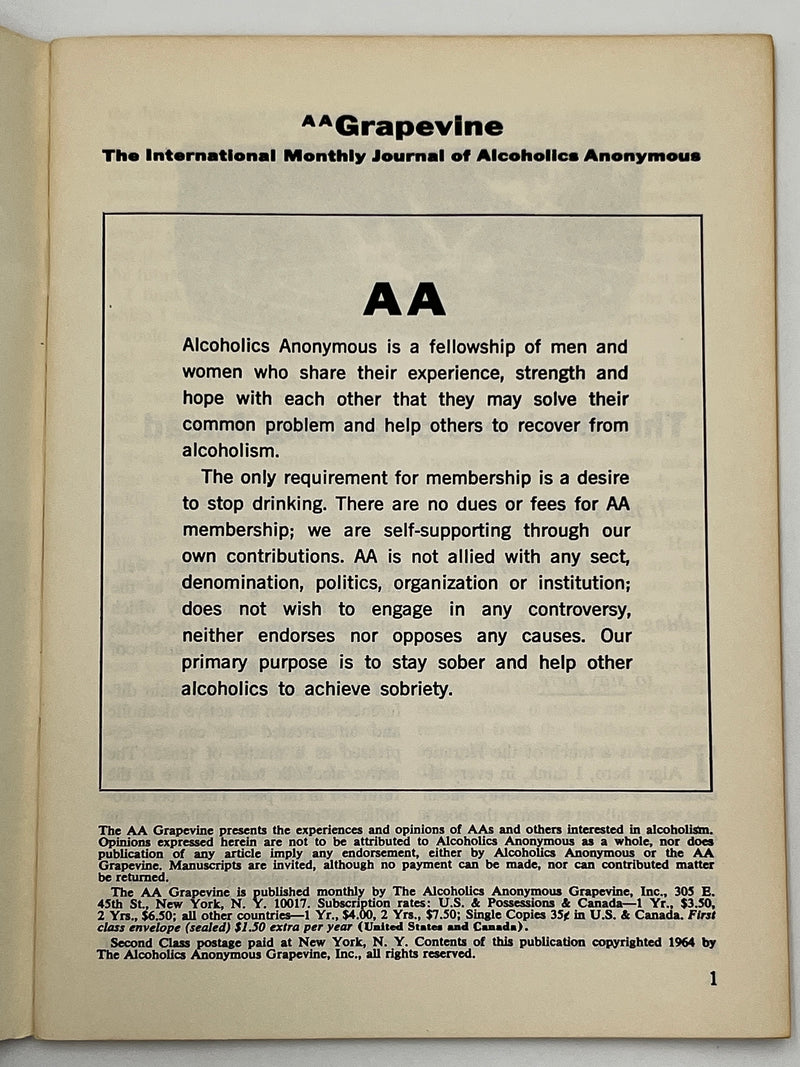 AA Grapevine from October 1964 - Severe Depression Mark McConnell