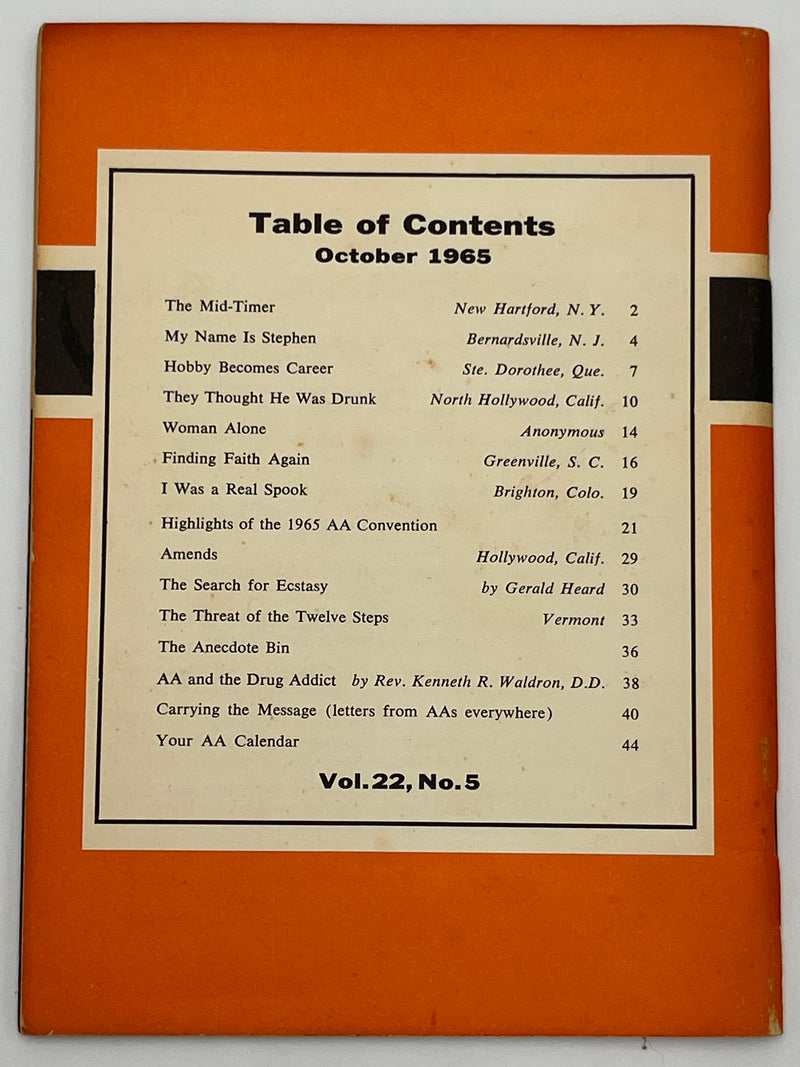 AA Grapevine from October 1965 - Highlights of the 30th Anniversary International Convention Mark McConnell