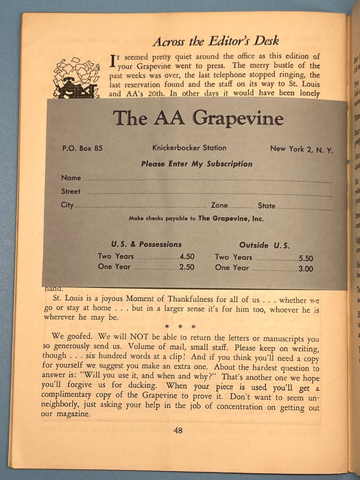 AA Grapevine from July 1955 - 1955 International Convention Issue Mark McConnell