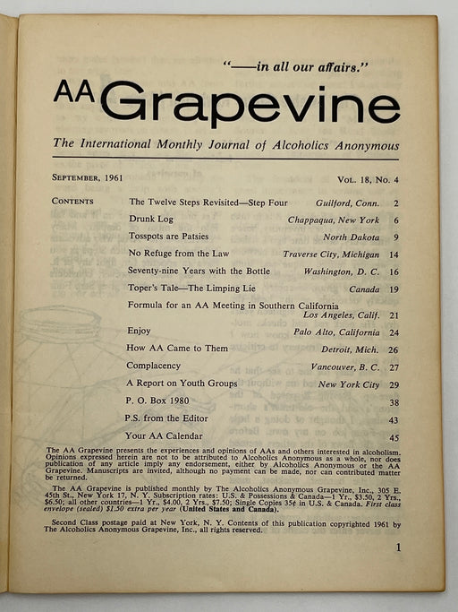 AA Grapevine from September 1961 - The 12 Steps Revisited Mark McConnell