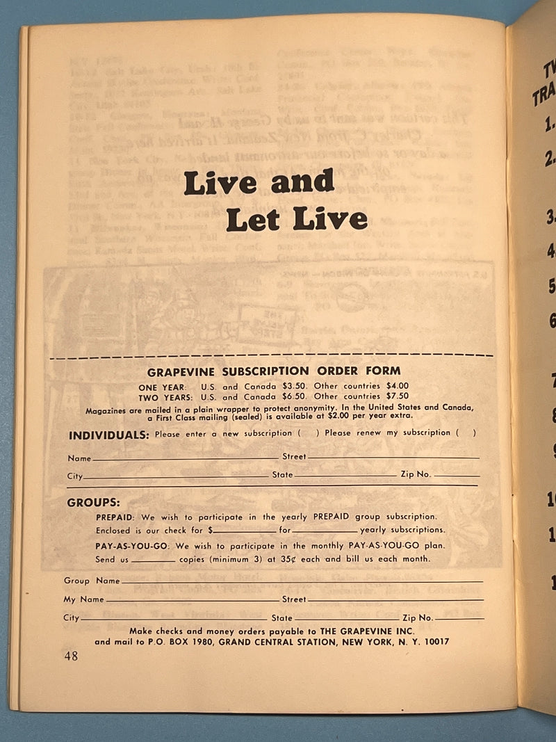 AA Grapevine from October 1969 - First World Service Meeting by Bill Recovery Collectibles
