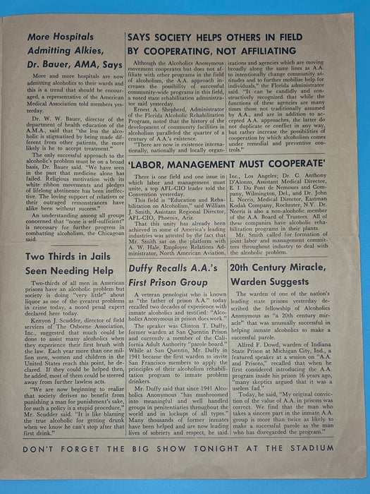 Daily Bulletin - 25th AA International in Long Beach, CA - Sunday, July 3, 1960 Recovery Collectibles