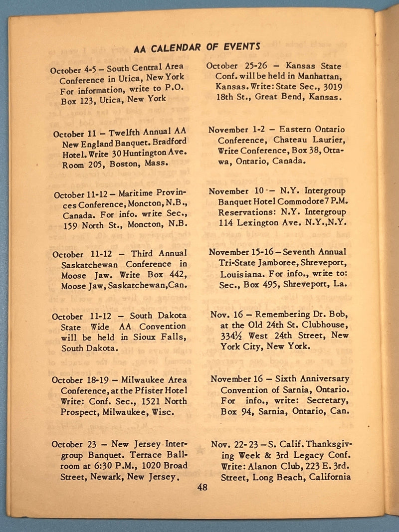 AA Grapevine from October 1952 - Tradition Six Mark McConnell
