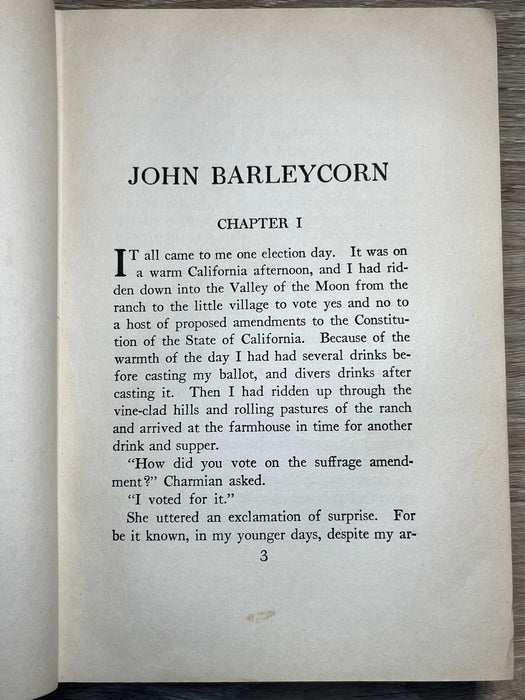 John Barleycorn by Jack London - First Printing - 1913 David Shaw