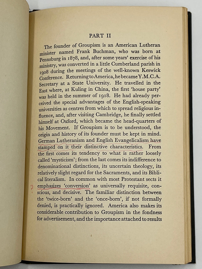 The Oxford Group Movement By Herbert Hensley Henson, D.D. - 1933 - ODJ Recovery Collectibles