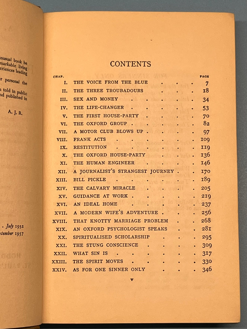 For Sinners Only by A.J. Russell - 21st Edition 1937 - ODJ Recovery Collectibles