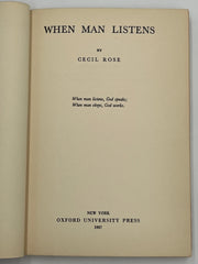 When Man Listens by Cecil Rose - 4th Printing - 1939 Recovery Collectibles