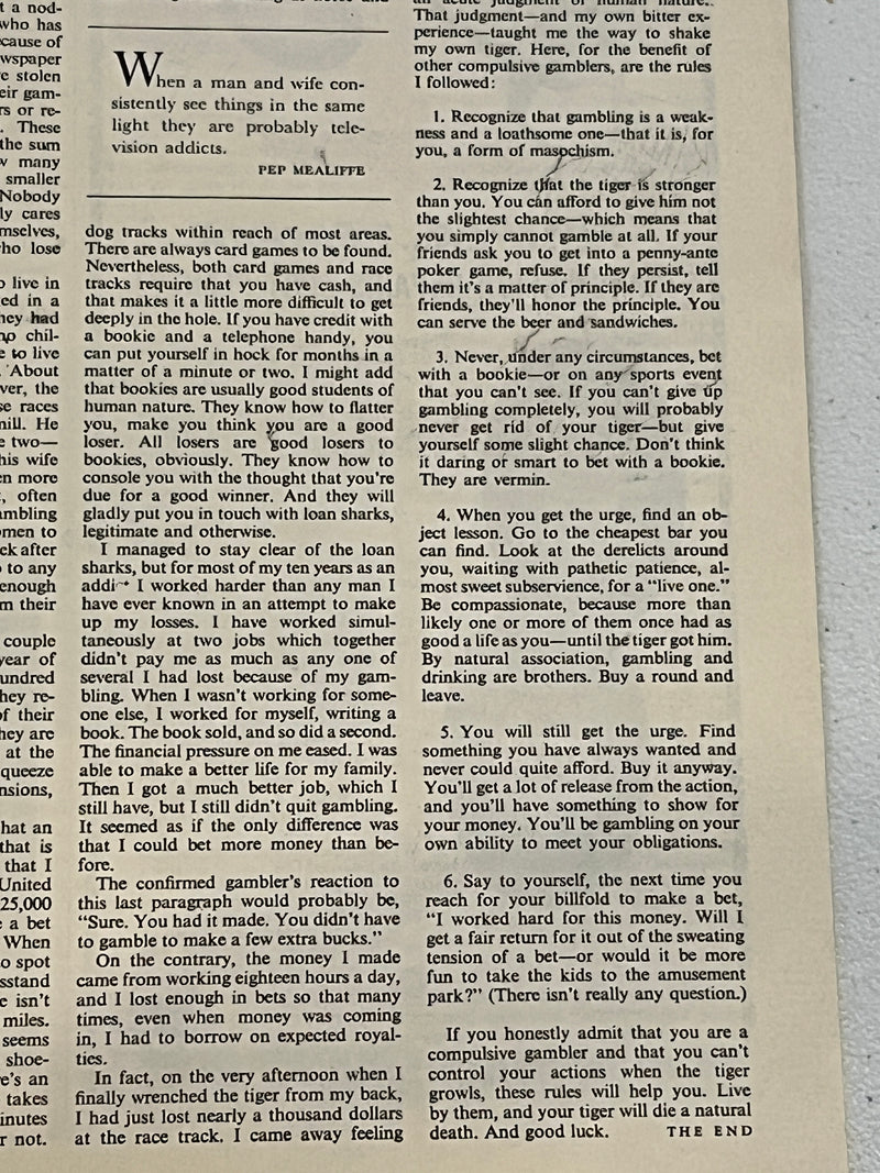 Saturday Evening Post from August 23, 1958 - I Was a Compulsive Gambler Recovery Collectibles