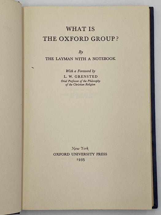 What is The Oxford Group? Third Printing 1935 Recovery Collectibles