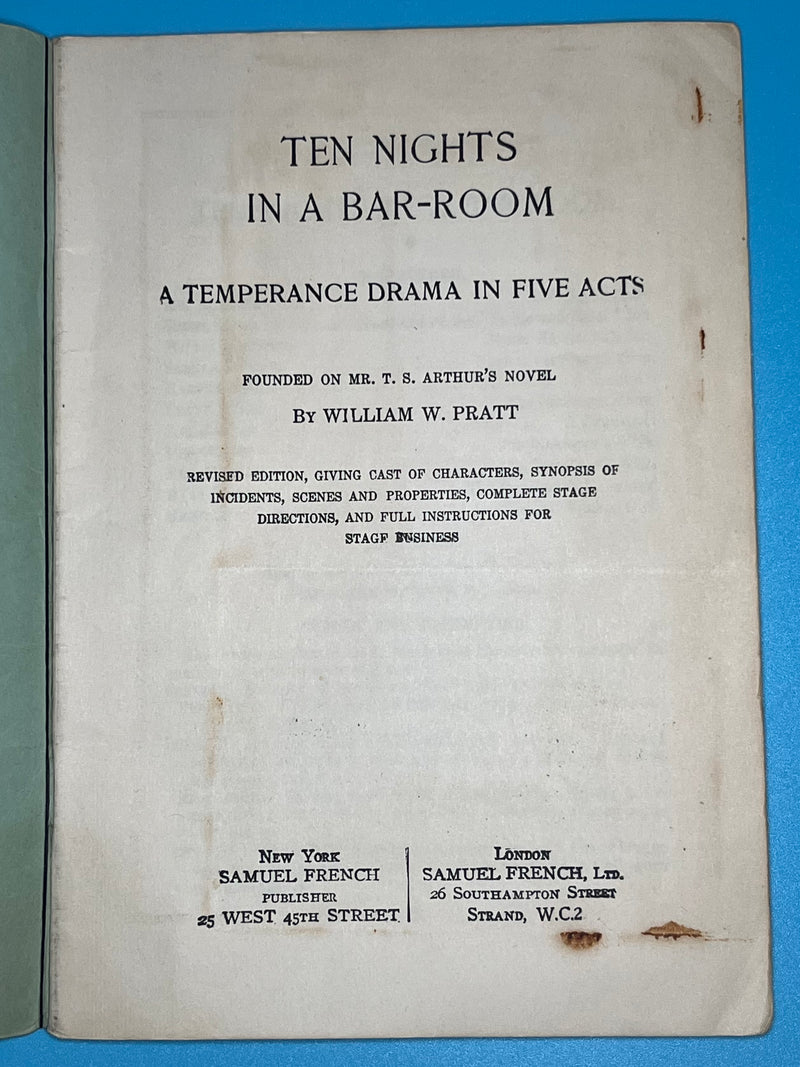 Ten Nights in a Bar-Room: A Temperance Drama in Five Acts Recovery Collectibles