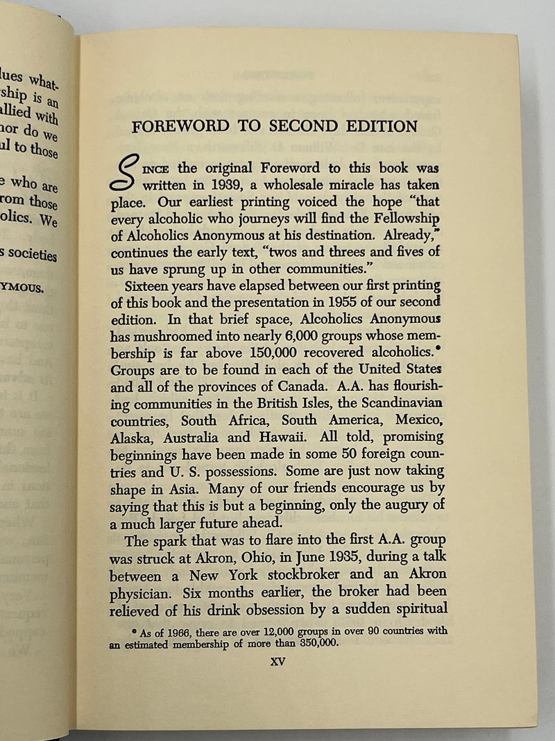 Alcoholics Anonymous Second Edition 9th Printing with ODJ Recovery Collectibles