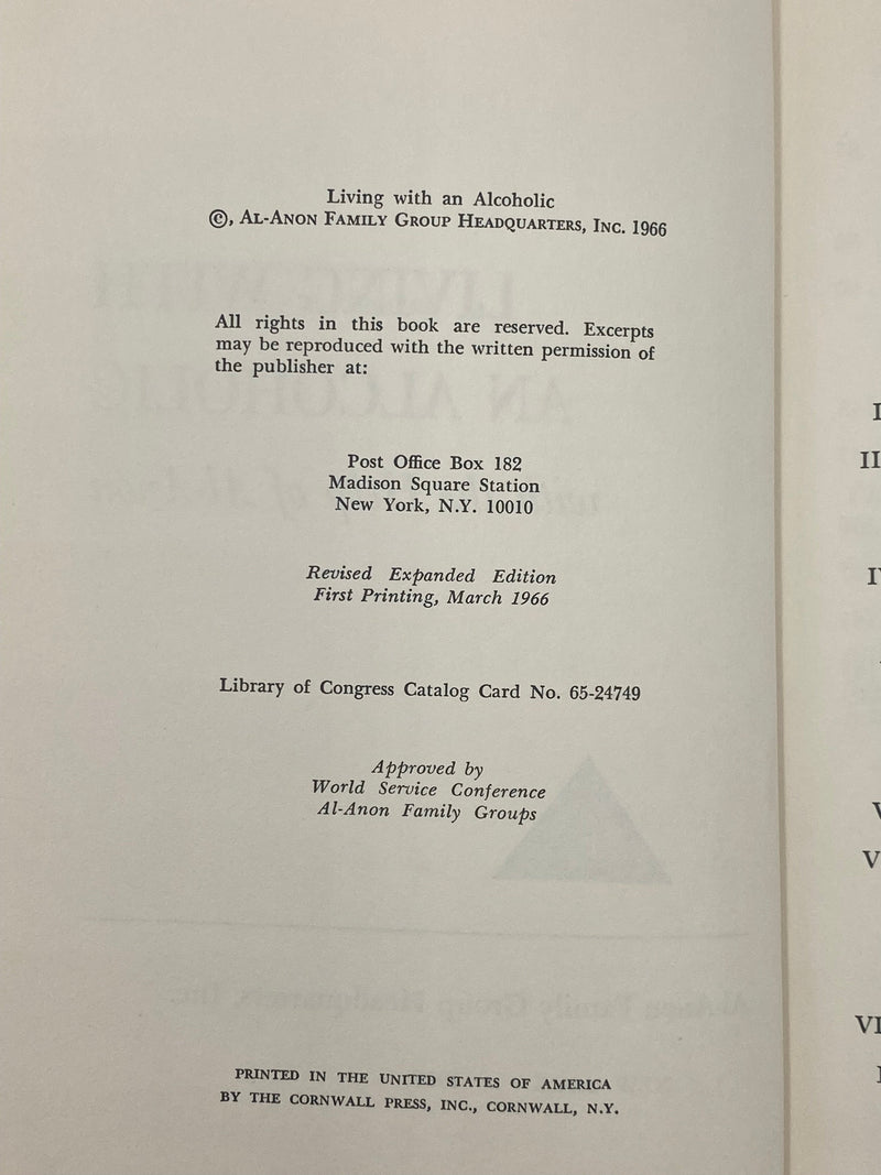 Living with an Alcoholic - Revised Expanded Edition First Printing 1966 - ODJ Recovery Collectibles