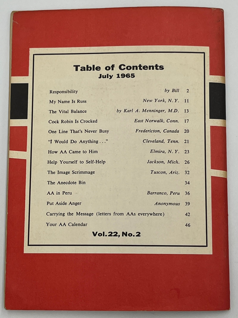 AA Grapevine from July 1965 - 30th Anniversary International Convention Mark McConnell