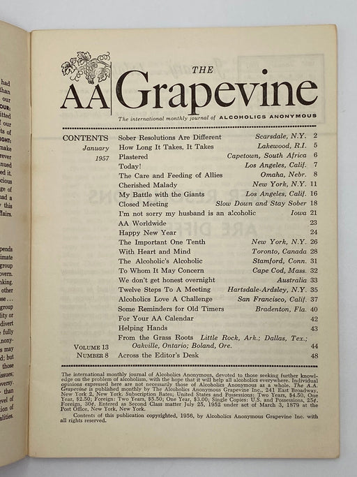 AA Grapevine January 1957 - Sober Resolutions Alabama