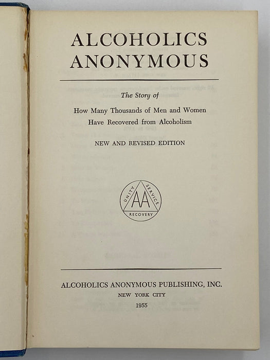 Alcoholics Anonymous Big Book Second Edition 3rd Printing Recovery Collectibles