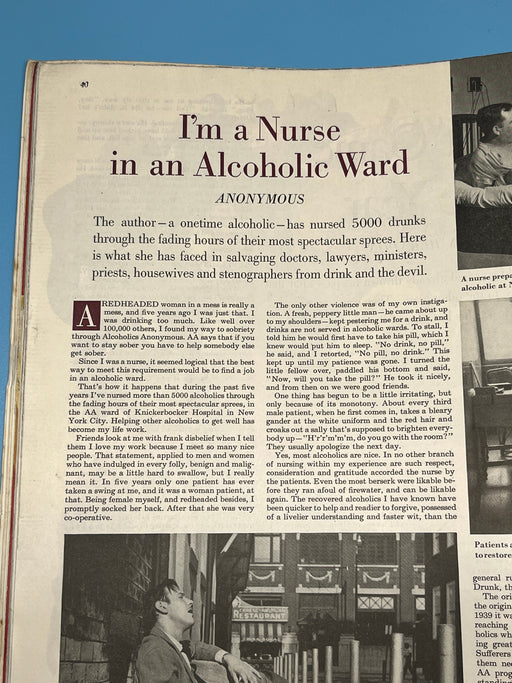 Saturday Evening Post from October 1952 - I’m a Nurse in an Alcoholic Ward Recovery Collectibles