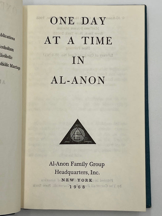 One Day At A Time In Al-Anon First Printing from 1968 Recovery Collectibles