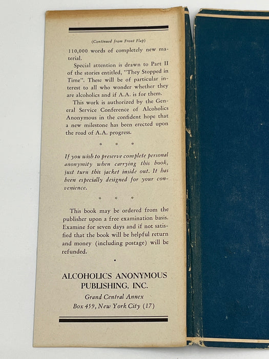 First Issue - Alcoholics Anonymous 2nd Edition, First Printing - 1955, ODJ Recovery Collectibles