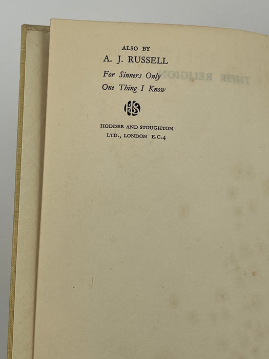 Their Religion by A.J. Russell - First Printing Recovery Collectibles