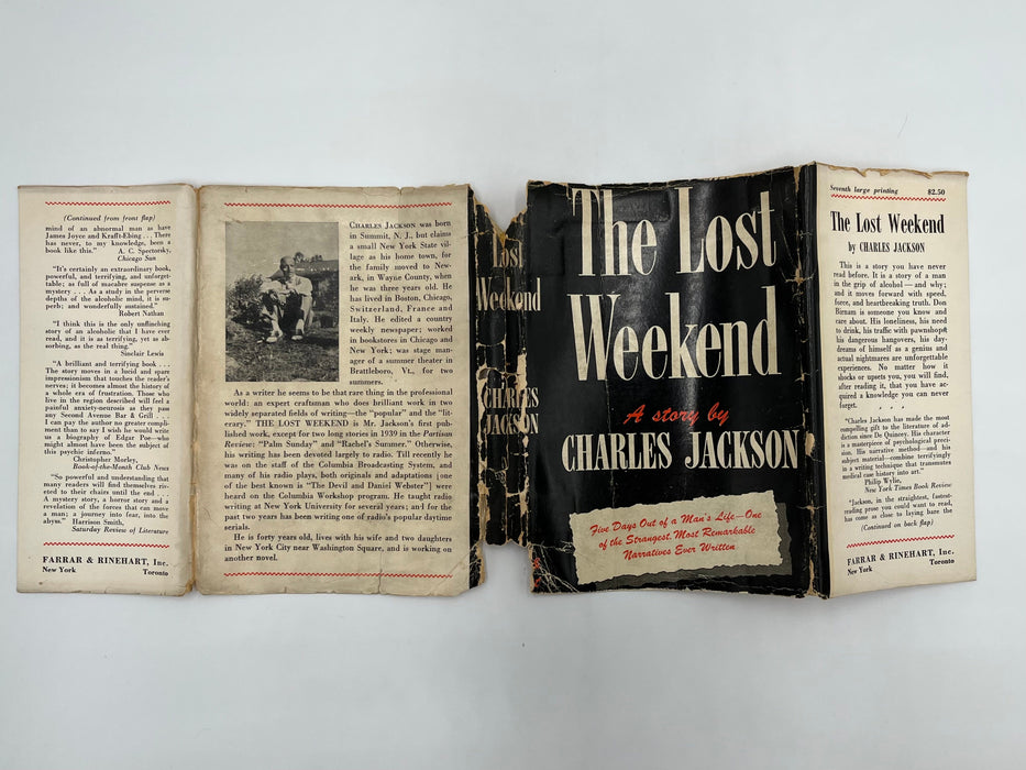 SIGNED - The Lost Weekend by Charles Jackson - 7th Printing - ODJ Recovery Collectibles