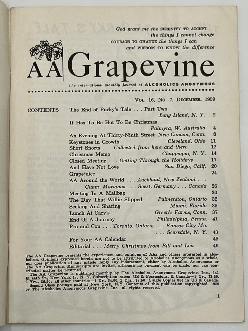 AA Grapevine from December 1959 Mark McConnell
