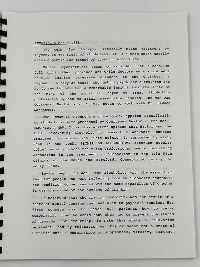 A Reprint of REMAKING A MAN by Courtenay Baylor Recovery Collectibles