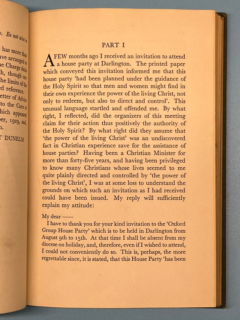 The Oxford Group Movement By Herbert Hensley Henson, D.D. - 1933 - RDJ Recovery Collectibles