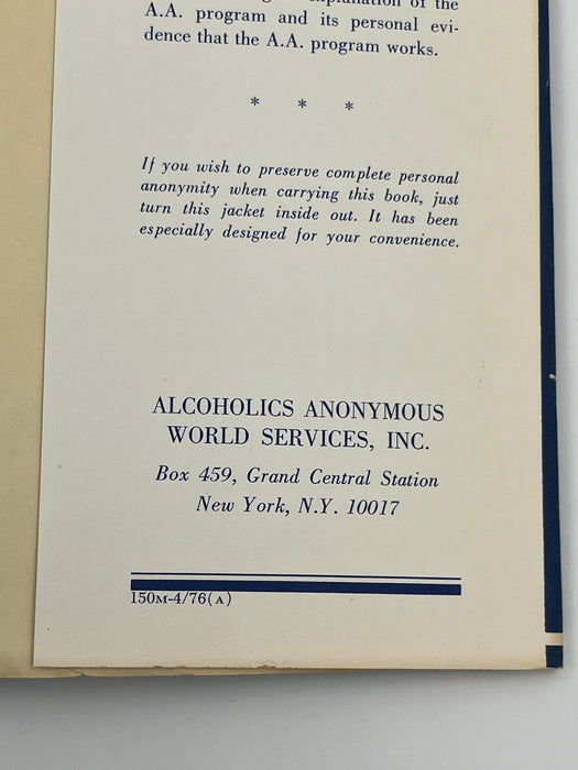Alcoholics Anonymous 3rd Edition 1st Printing from 1976 - ODJ Recovery Collectibles