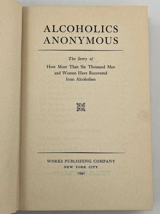 Alcoholics Anonymous First Edition Blue 3rd Printing from 1942 - RDJ Recovery Collectibles