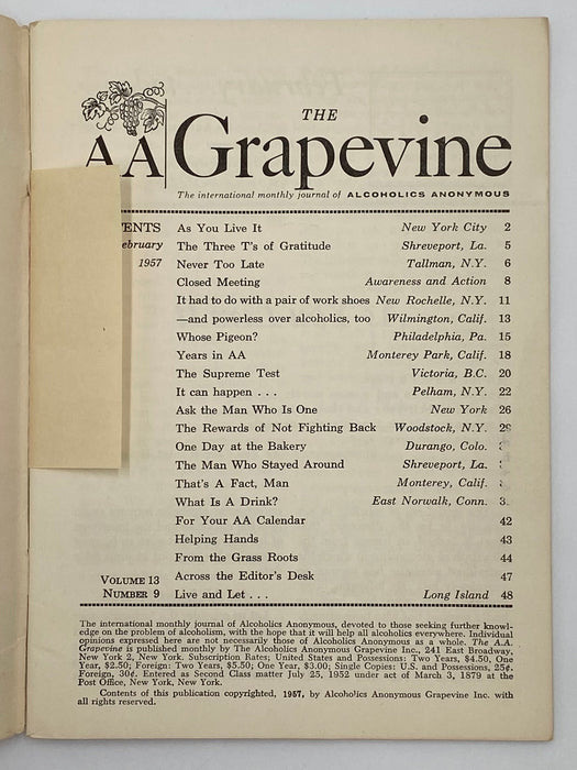 AA Grapevine - February 1957 Alabama