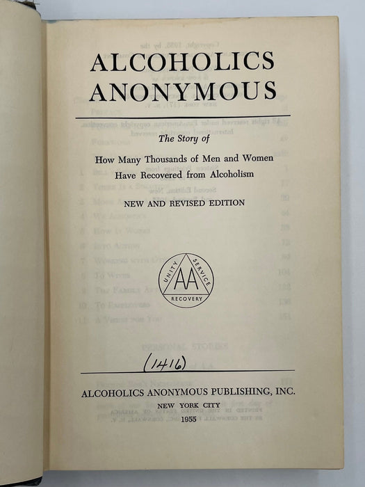 Alcoholics Anonymous Second Edition First Printing 1955 Recovery Collectibles