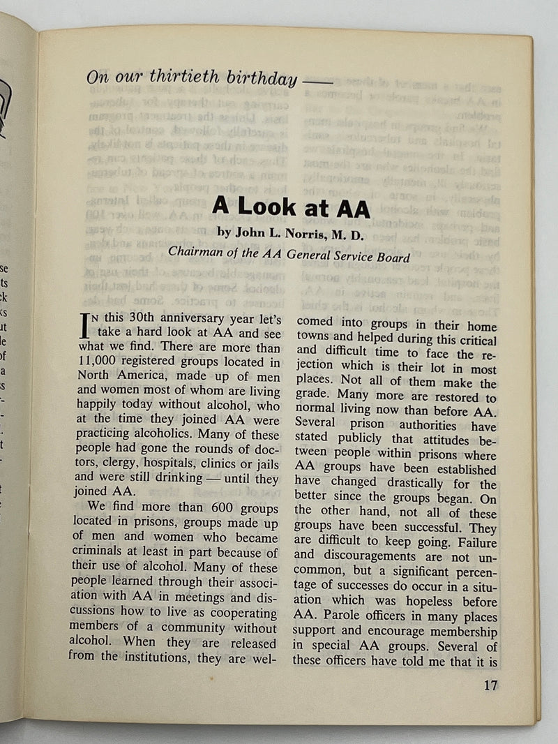 AA Grapevine from November 1965 - A Look at AA Mark McConnell