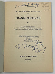 The Significance of the Life of Frank Buchman by Alan Thornhill David Shaw