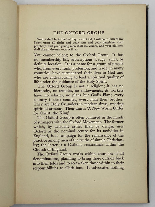 What is The Oxford Group? First Printing 1933 Recovery Collectibles
