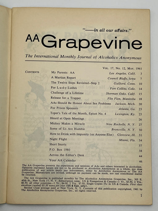 AA Grapevine from May 1961 - The 12 Steps Revisited Mark McConnell