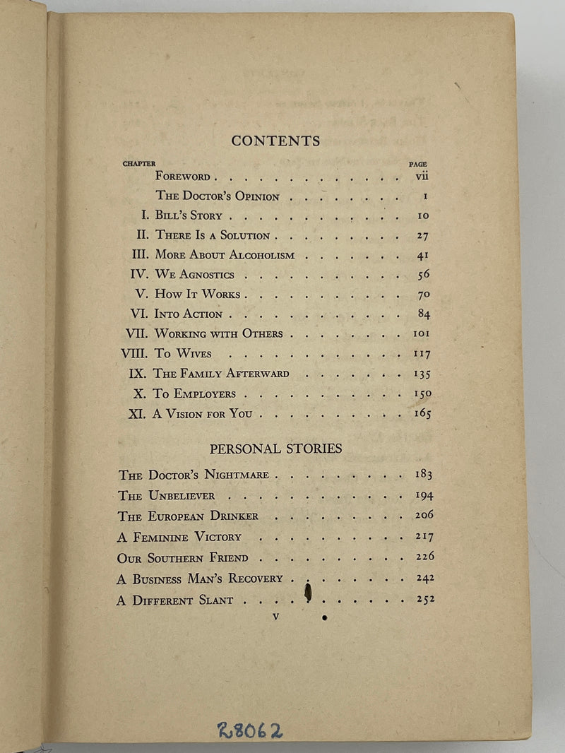 Alcoholics Anonymous First Edition 4th Printing from 1943 - Green - RDJ Recovery Collectibles
