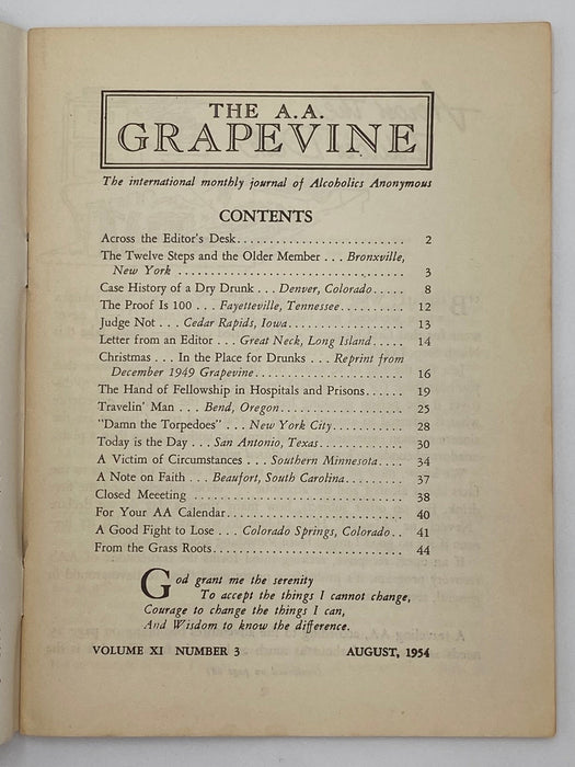 AA Grapevine August 1954 - Hospitals and Prisons Alabama