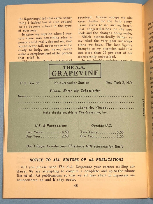 AA Grapevine - September 1950 - We Come of Age by Bill Mark McConnell