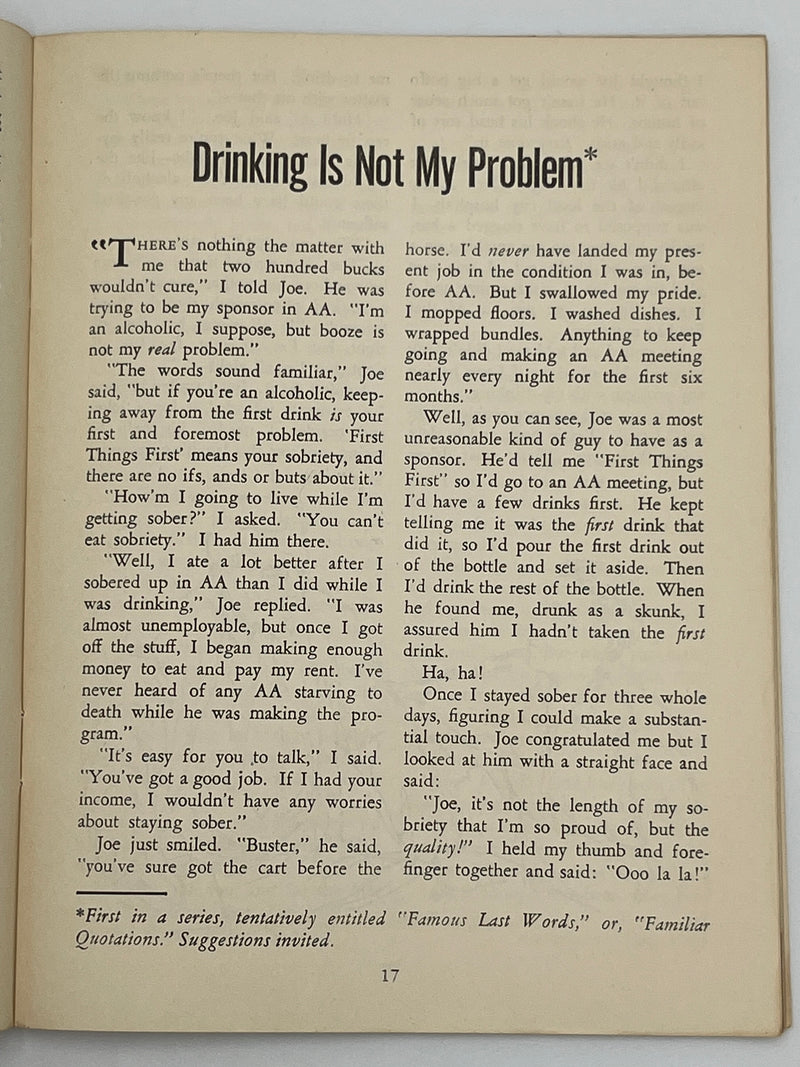 AA Grapevine from March 1956 Mark McConnell