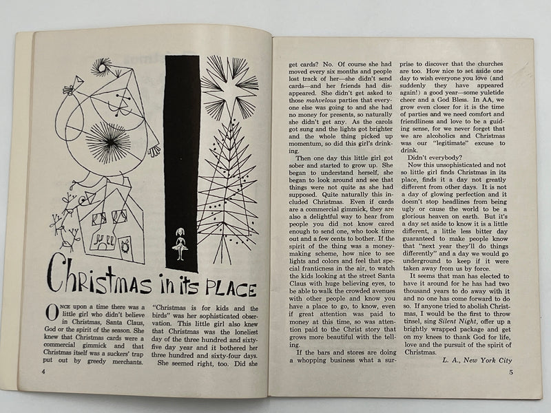 AA Grapevine from December 1958 - Christmas Editorial by Bill Mark McConnell