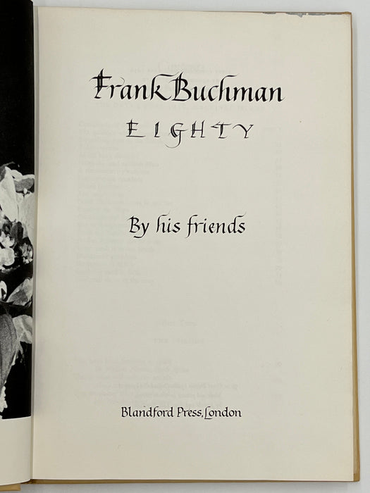 Signed - Frank Buchman: Eighty by His Friends Recovery Collectibles