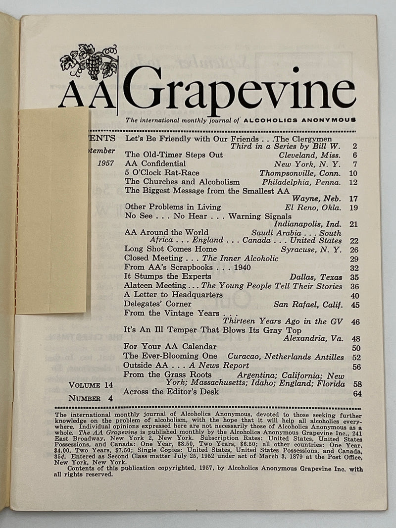 AA Grapevine from September 1957 Mark McConnell