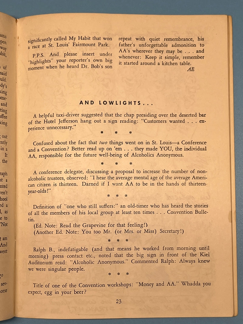 AA Grapevine from August 1955 - Convention Highlights Mark McConnell