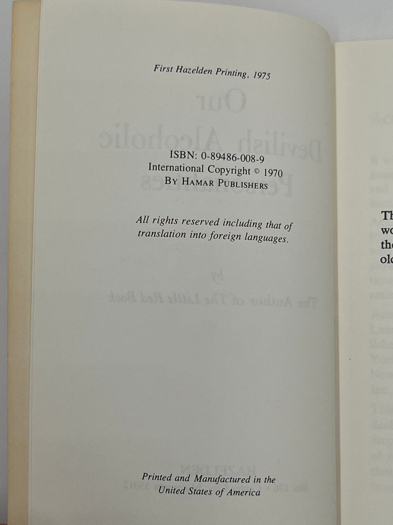 Our Devilish Alcoholic Personalities by the Author of the Little Red Book - 1975 Recovery Collectibles