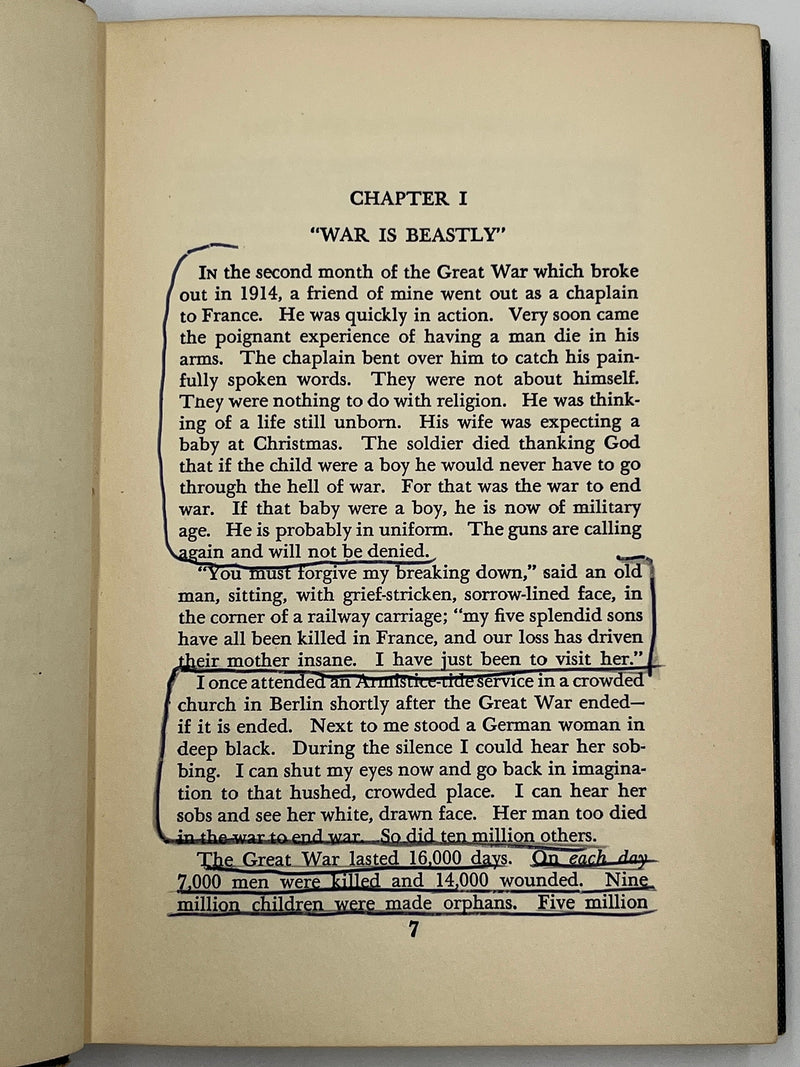 Thinking Aloud in War-Time by Leslie D. Weatherhead Recovery Collectibles