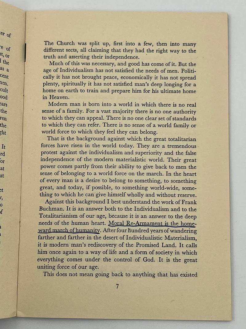 The Significance of the Life of Frank Buchman by Alan Thornhill David Shaw