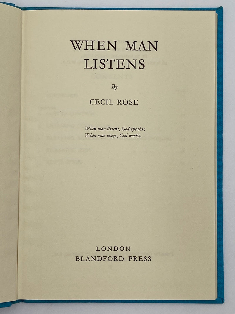 When Man Listens by Cecil Rose - 1956 - ODJ Rex Jarret